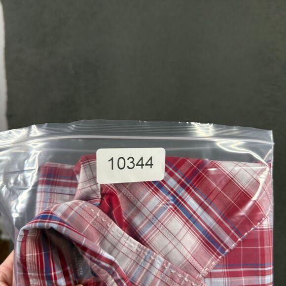 Wrangler Shirt Mens XXL Red Plaid Pearl Snap Western Button Up Long Sleeve - Picture 12 of 12